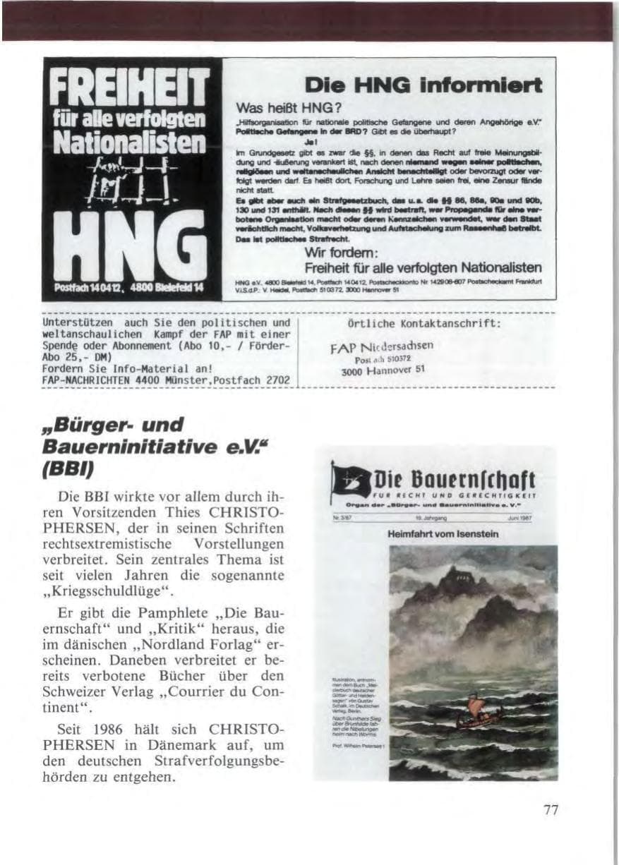 Seite 79 des Verfassungsschutzbericht 1987 Niedersachsen