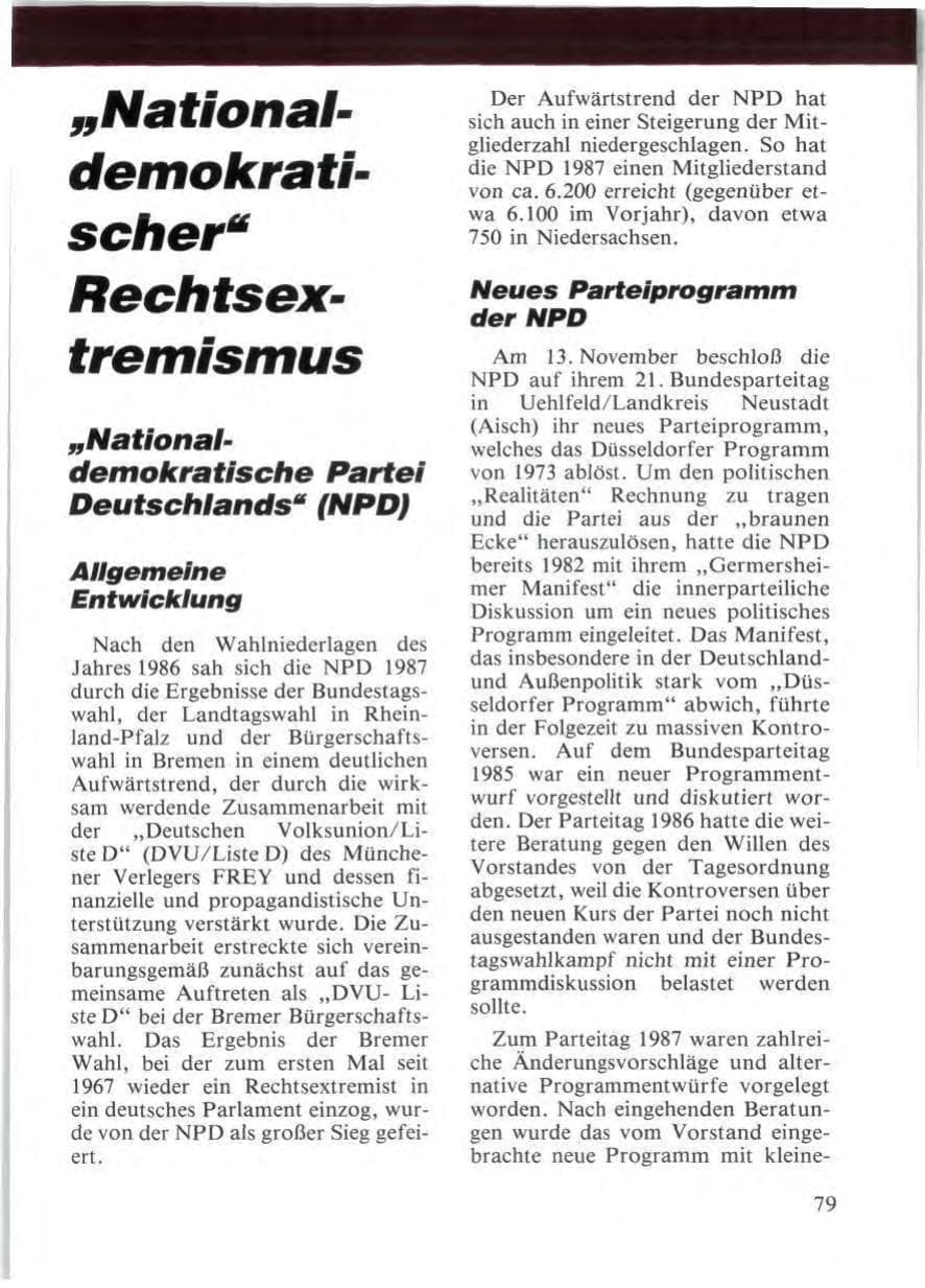 Seite 81 des Verfassungsschutzbericht 1987 Niedersachsen