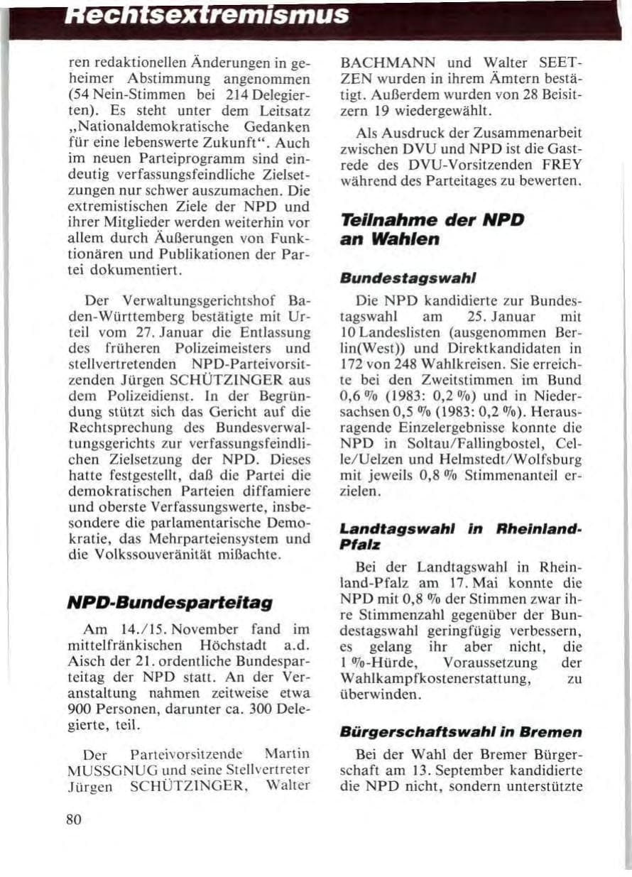 Seite 82 des Verfassungsschutzbericht 1987 Niedersachsen
