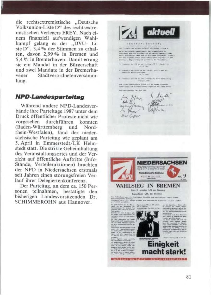 Seite 83 des Verfassungsschutzbericht 1987 Niedersachsen