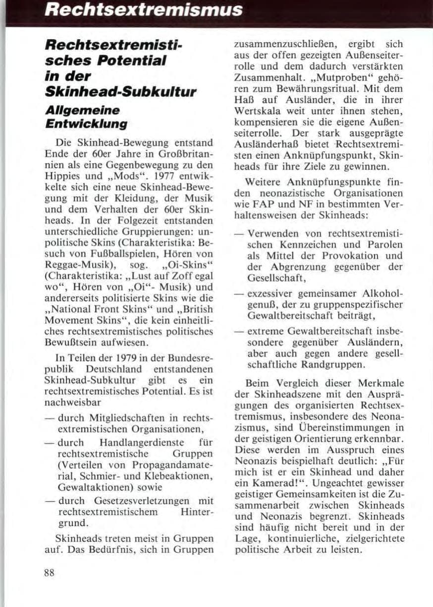 Seite 90 des Verfassungsschutzbericht 1987 Niedersachsen