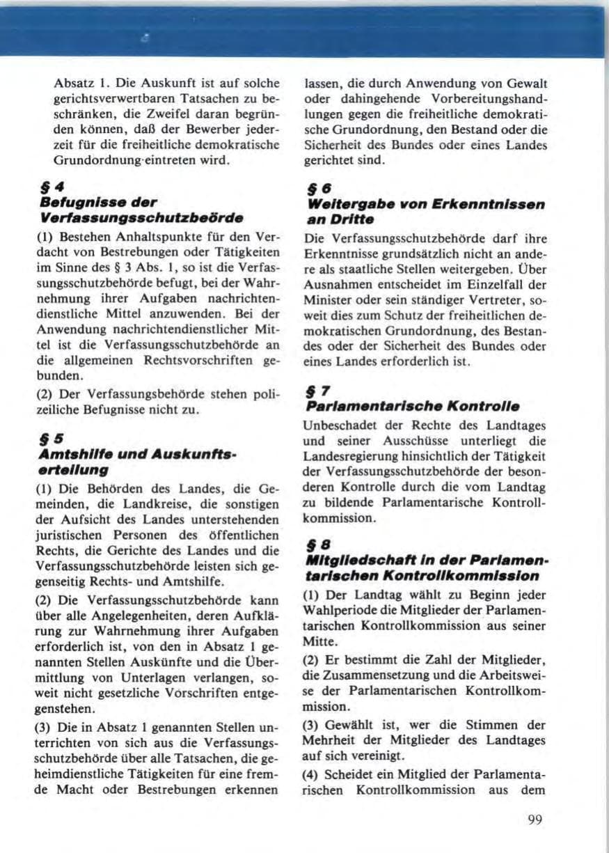 Seite 101 des Verfassungsschutzbericht 1988 Niedersachsen