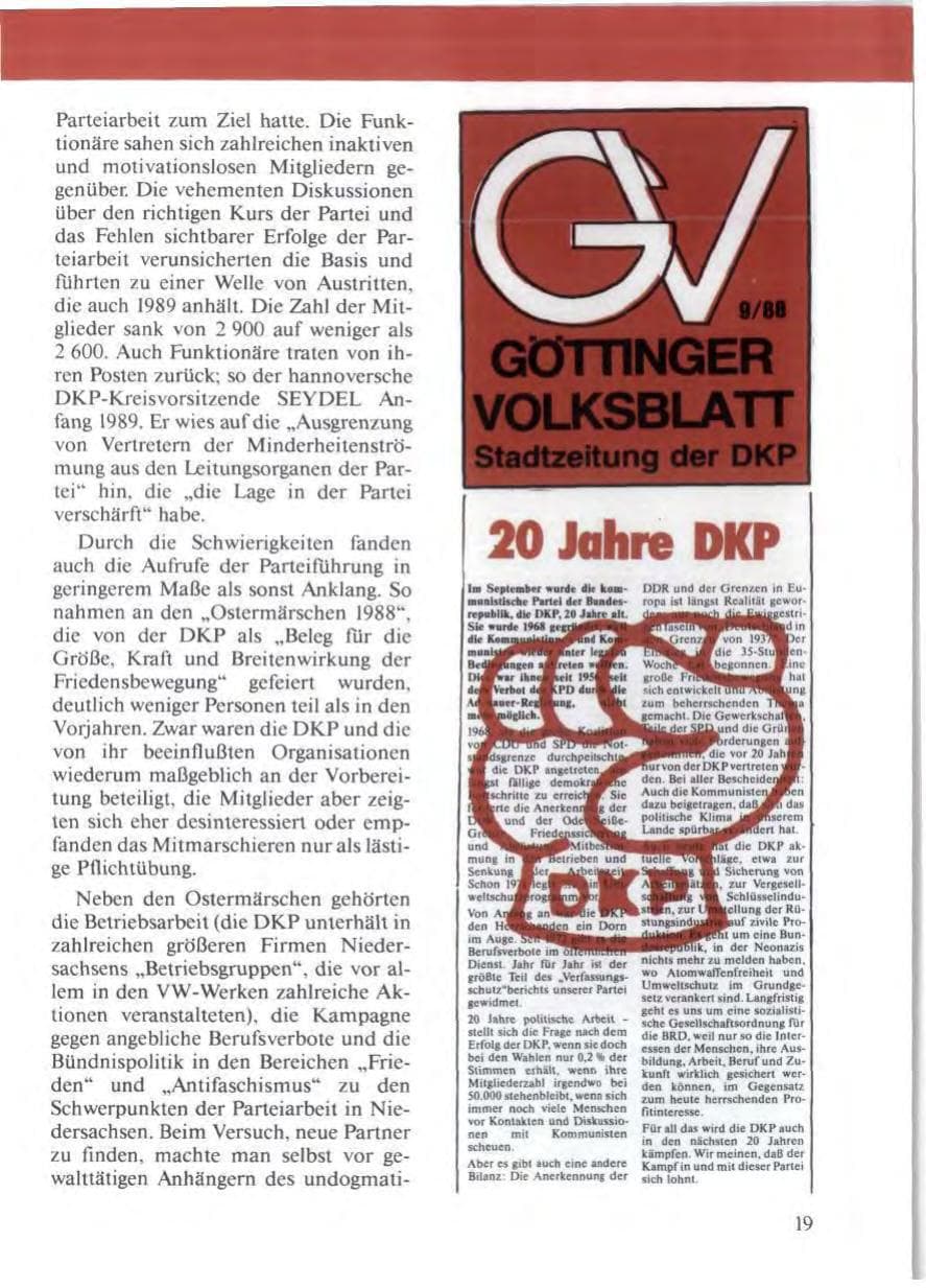 Seite 21 des Verfassungsschutzbericht 1988 Niedersachsen