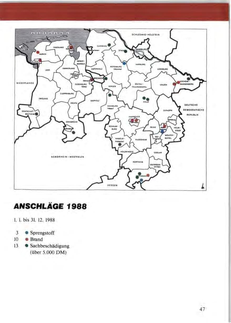 Seite 49 des Verfassungsschutzbericht 1988 Niedersachsen