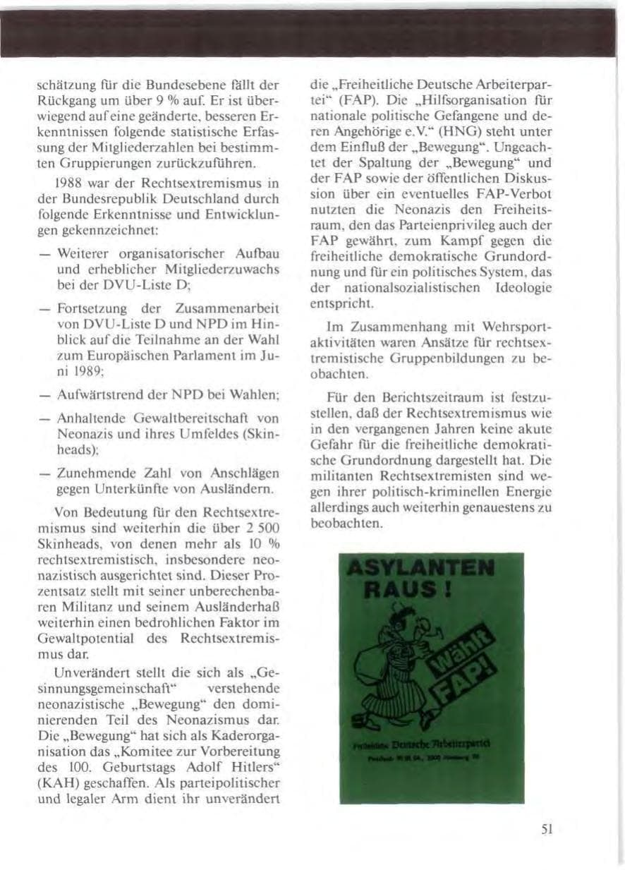Seite 53 des Verfassungsschutzbericht 1988 Niedersachsen