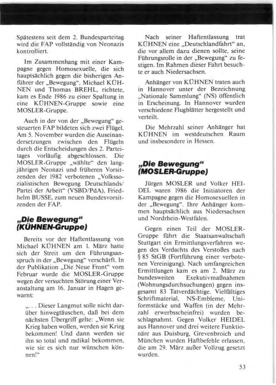 Seite 55 des Verfassungsschutzbericht 1988 Niedersachsen
