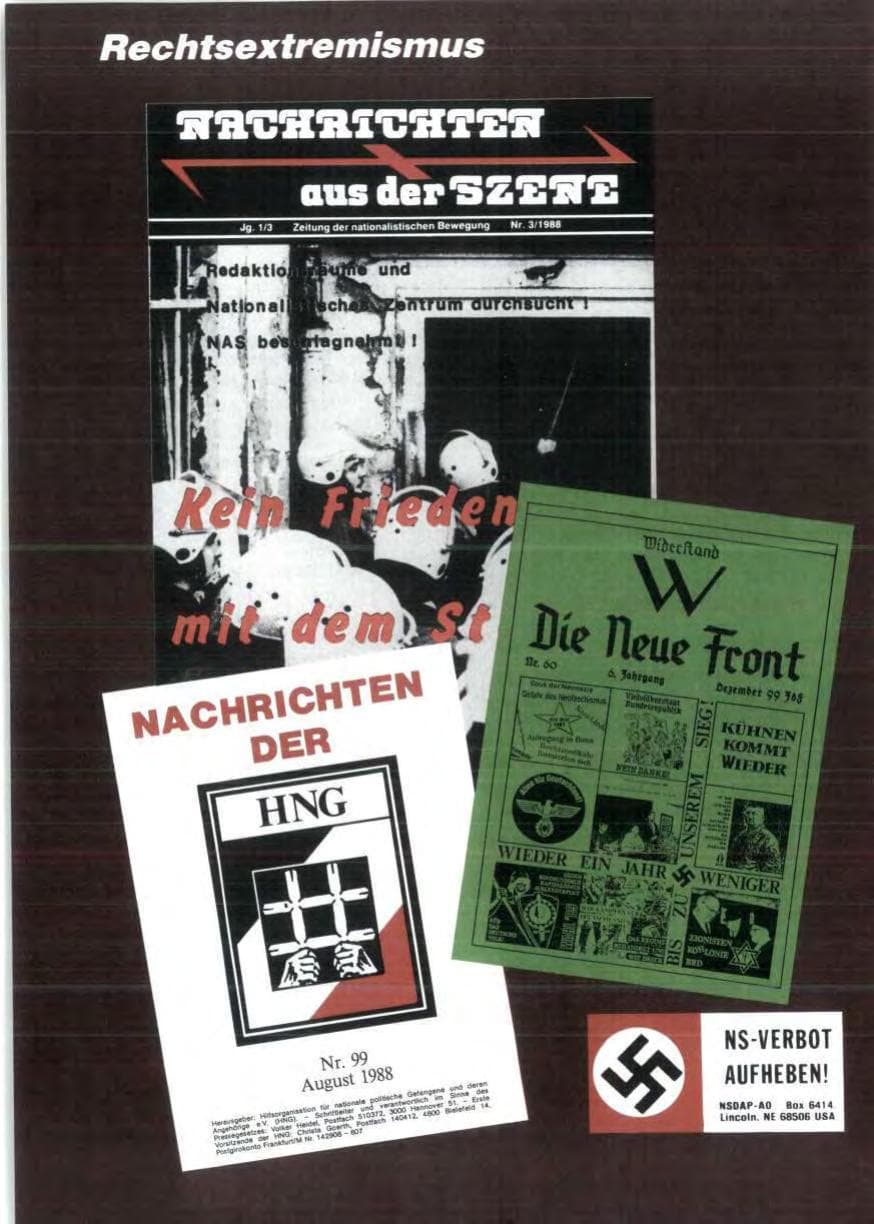 Seite 62 des Verfassungsschutzbericht 1988 Niedersachsen