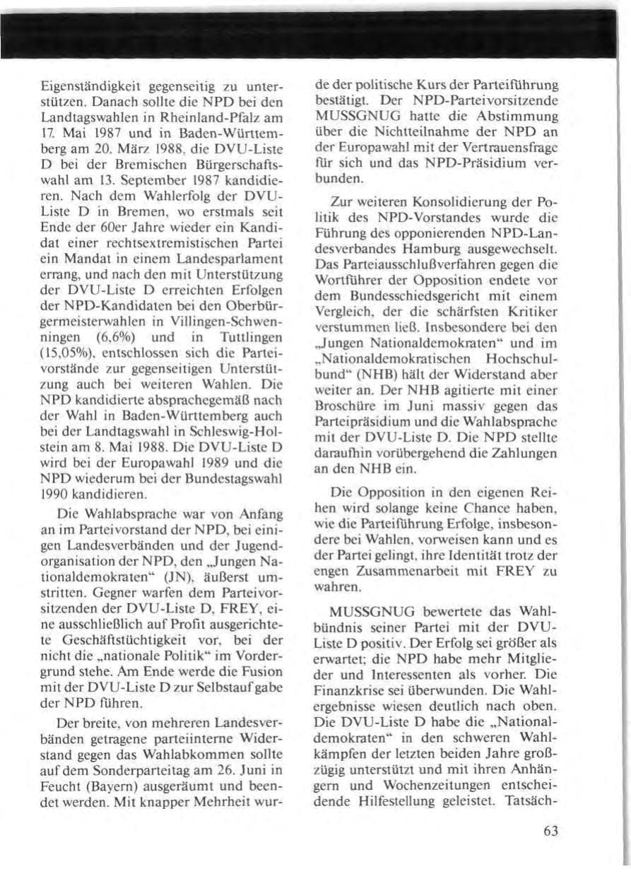 Seite 65 des Verfassungsschutzbericht 1988 Niedersachsen