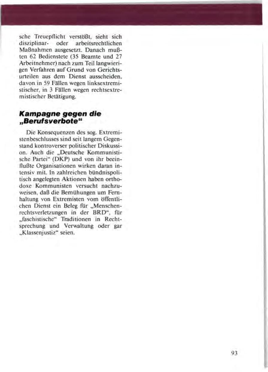 Seite 95 des Verfassungsschutzbericht 1988 Niedersachsen