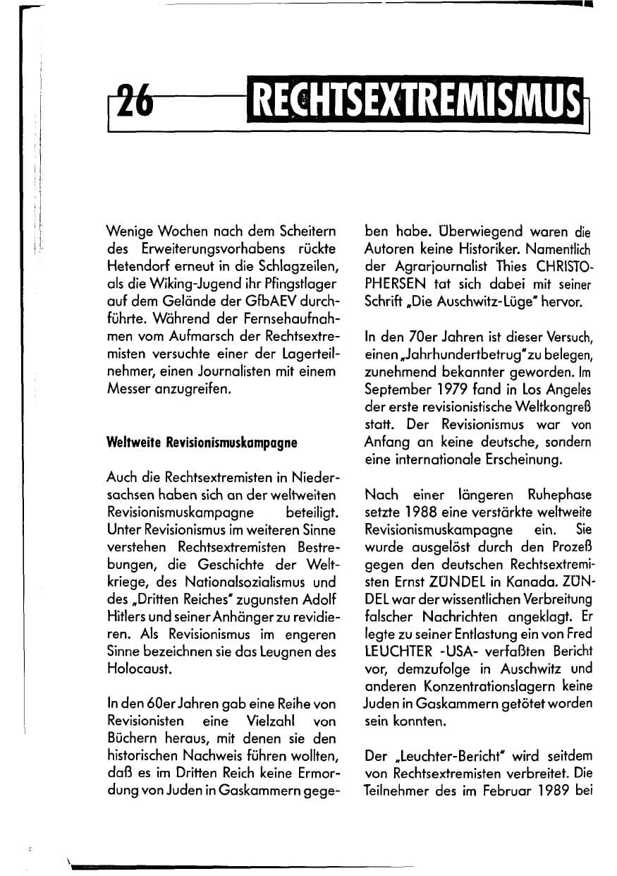 Seite 26 des Verfassungsschutzbericht 1990 Niedersachsen