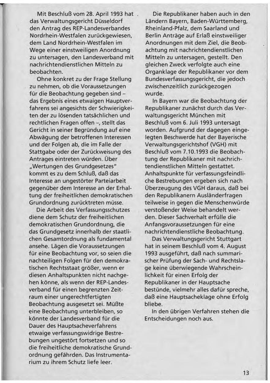 Seite 14 des Verfassungsschutzbericht 1992 Niedersachsen