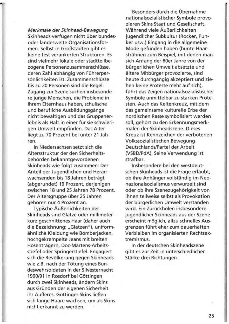 Seite 26 des Verfassungsschutzbericht 1992 Niedersachsen