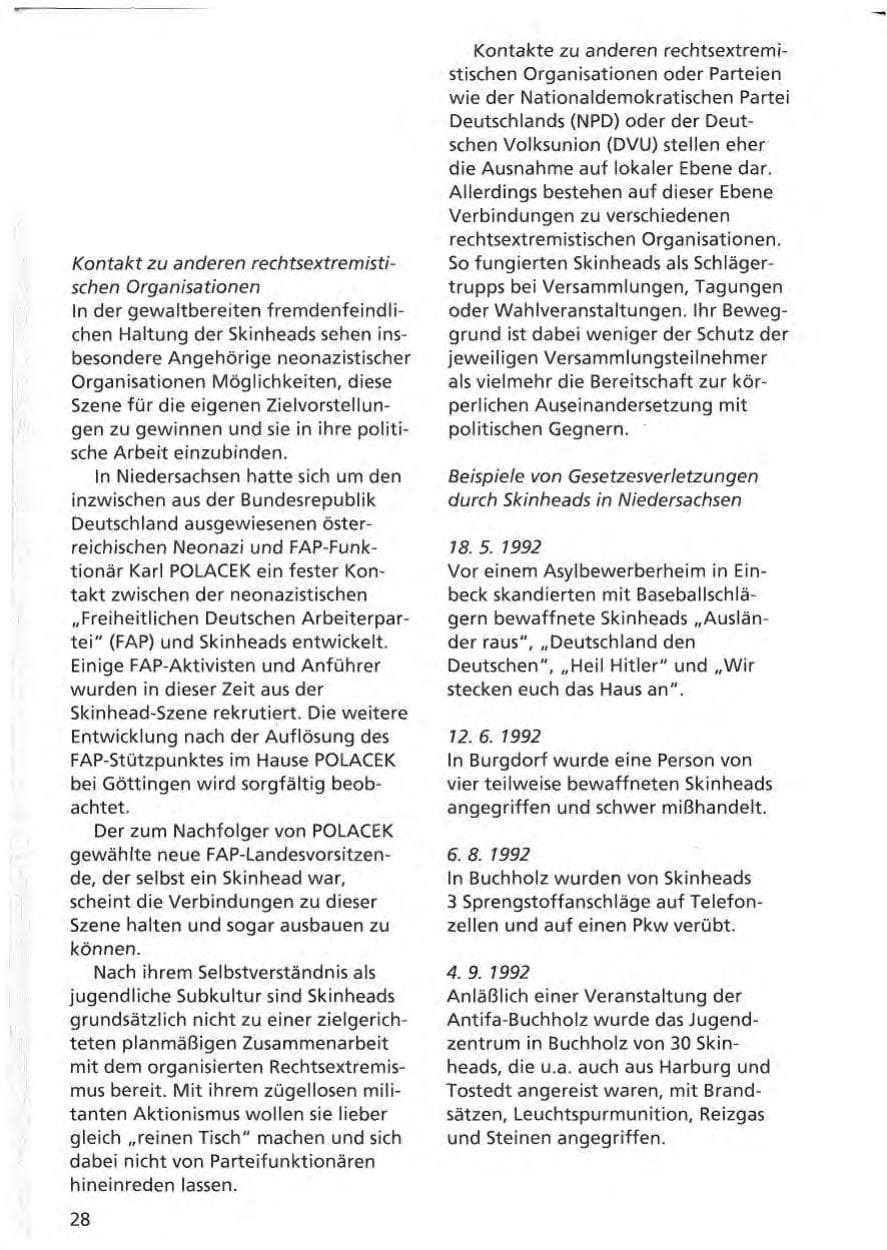 Seite 29 des Verfassungsschutzbericht 1992 Niedersachsen