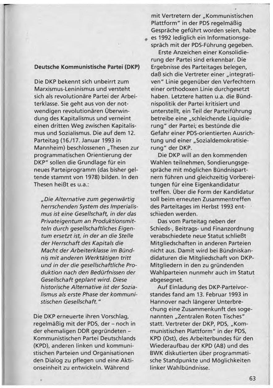 Seite 64 des Verfassungsschutzbericht 1992 Niedersachsen