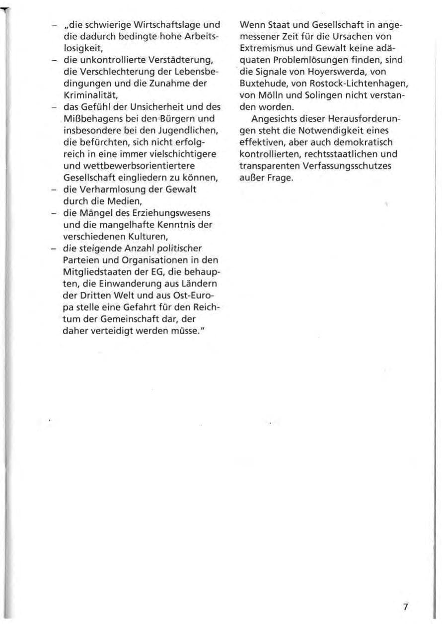 Seite 8 des Verfassungsschutzbericht 1992 Niedersachsen