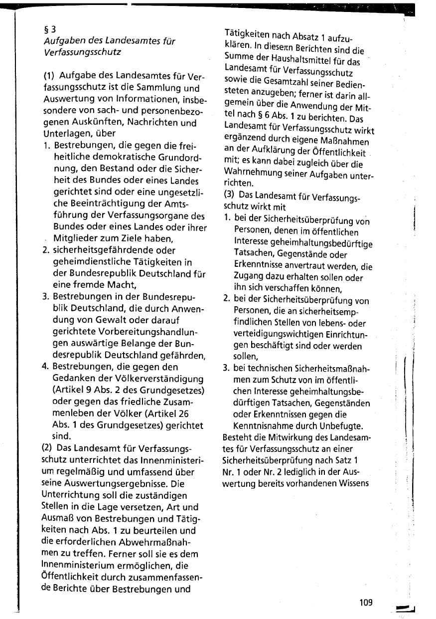 Seite 109 des Verfassungsschutzbericht 1994 Niedersachsen