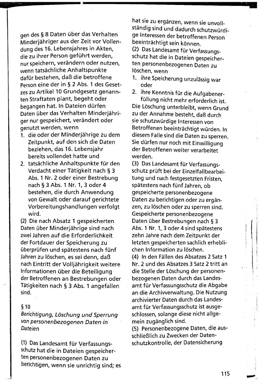 Seite 115 des Verfassungsschutzbericht 1994 Niedersachsen