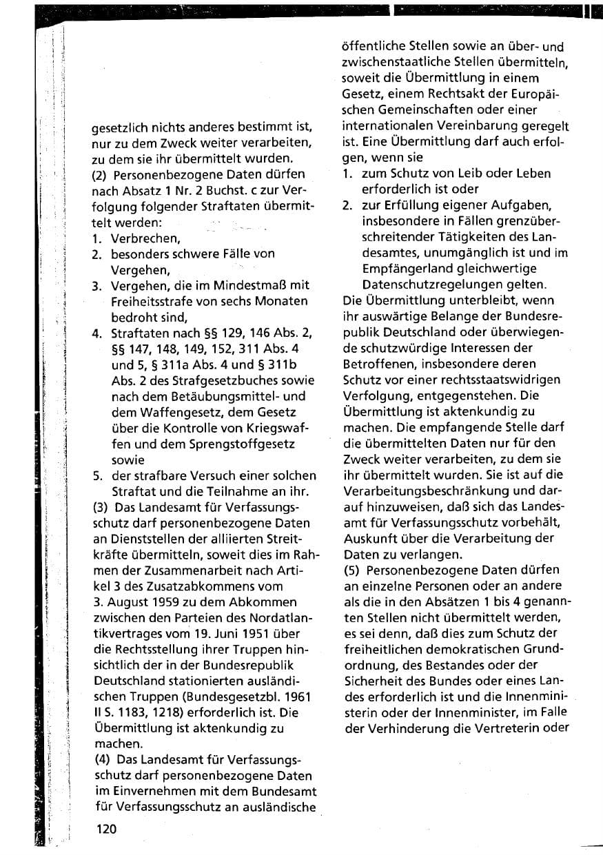 Seite 120 des Verfassungsschutzbericht 1994 Niedersachsen