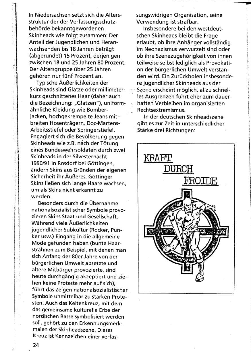 Seite 24 des Verfassungsschutzbericht 1994 Niedersachsen