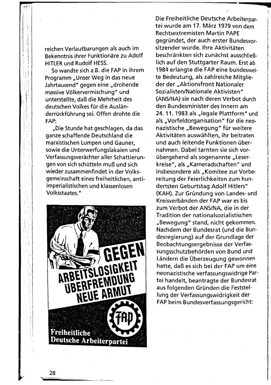 Seite 28 des Verfassungsschutzbericht 1994 Niedersachsen