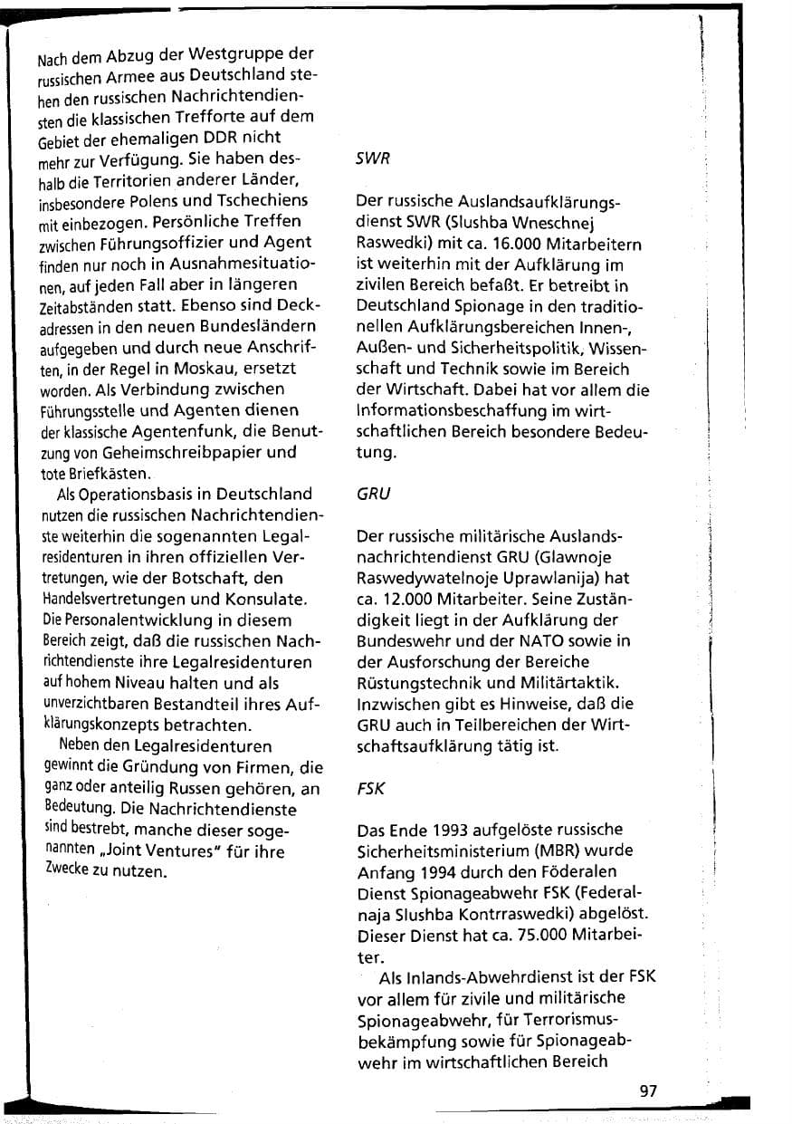 Seite 97 des Verfassungsschutzbericht 1994 Niedersachsen