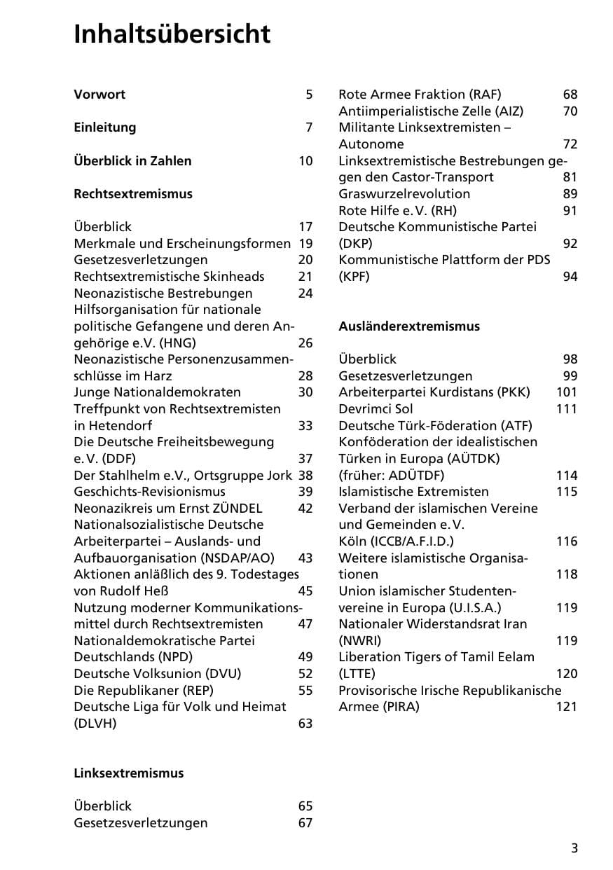 Seite 2 des Verfassungsschutzbericht 1996 Niedersachsen