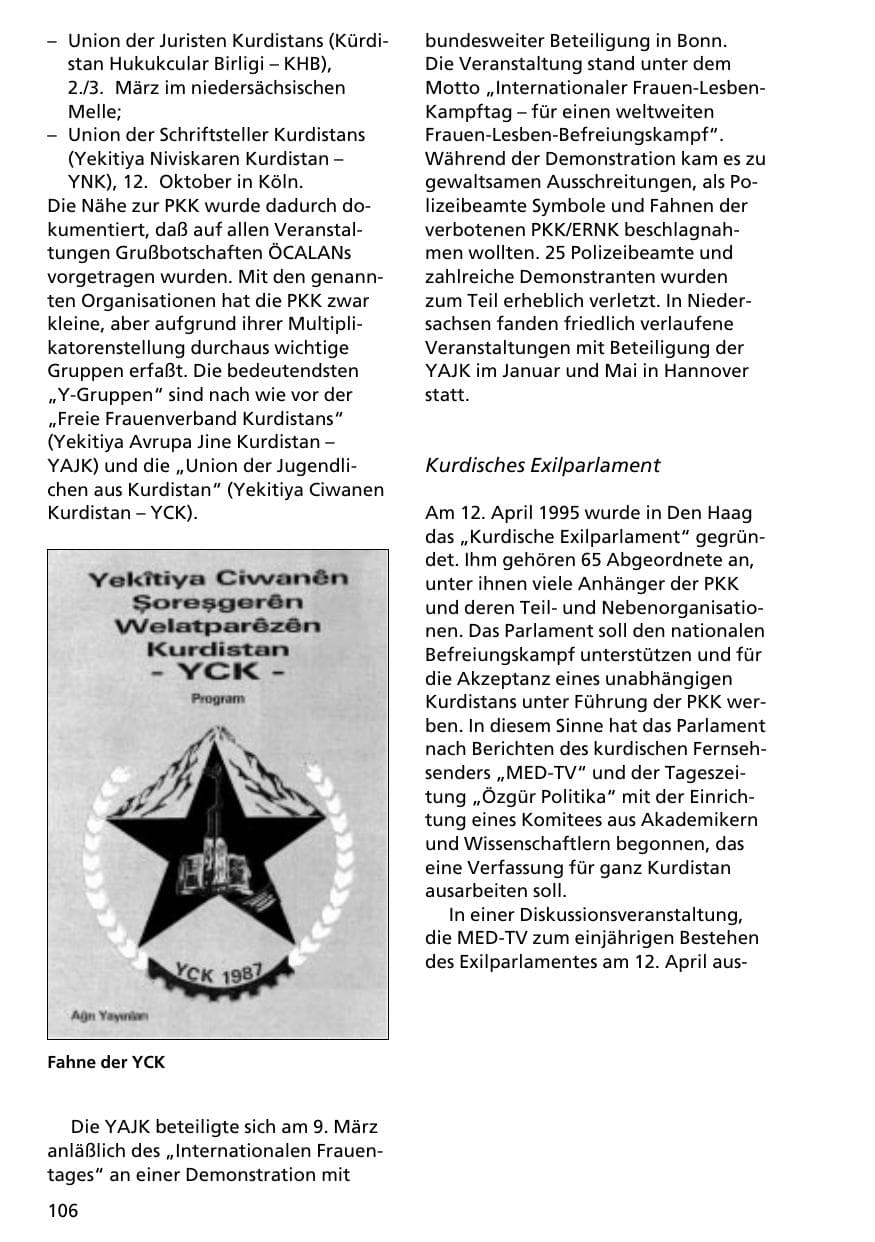 Seite 105 des Verfassungsschutzbericht 1996 Niedersachsen