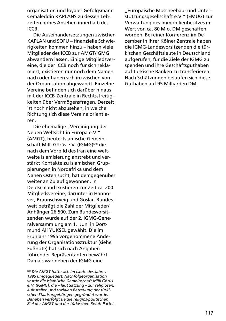 Seite 116 des Verfassungsschutzbericht 1996 Niedersachsen