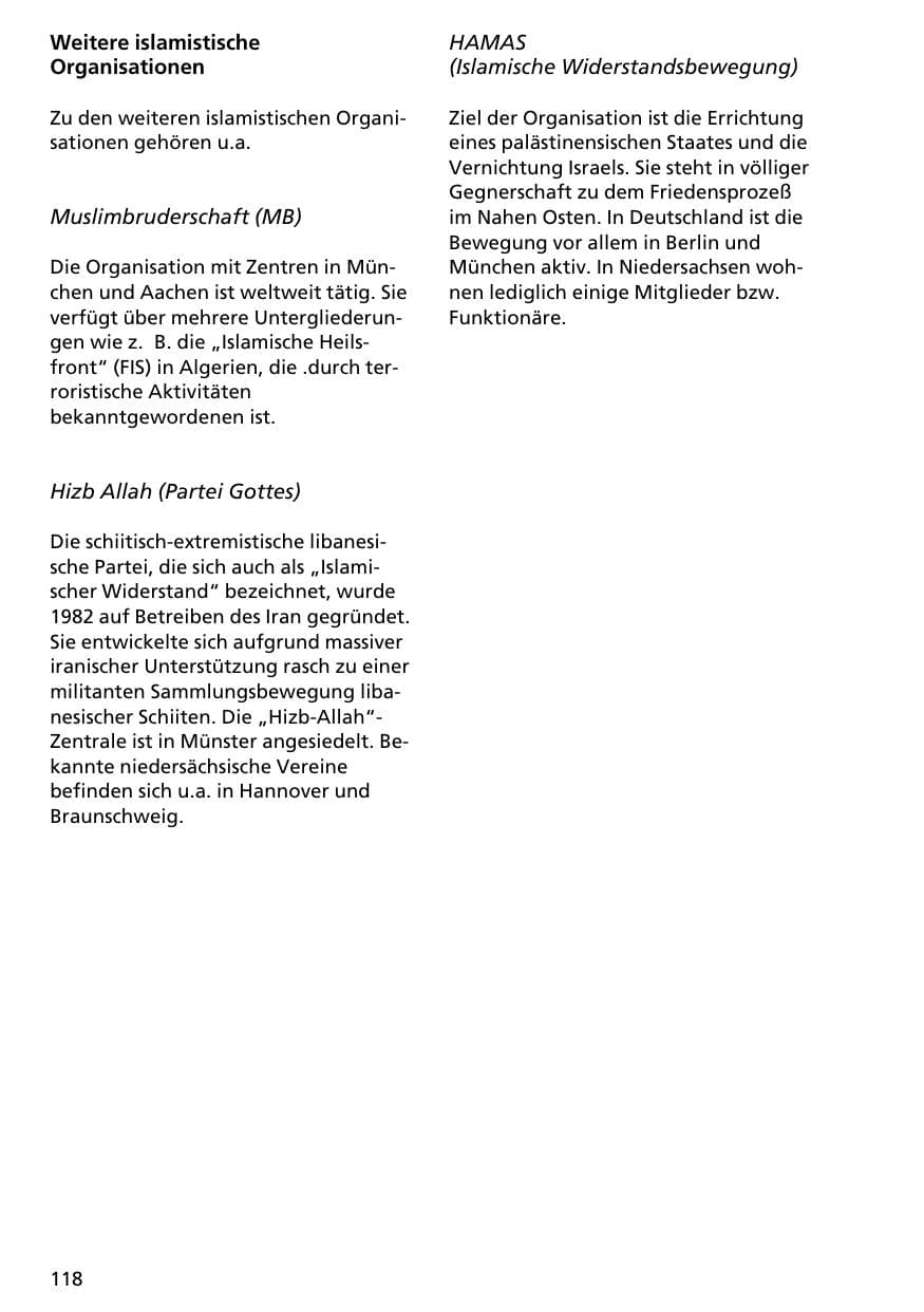 Seite 117 des Verfassungsschutzbericht 1996 Niedersachsen