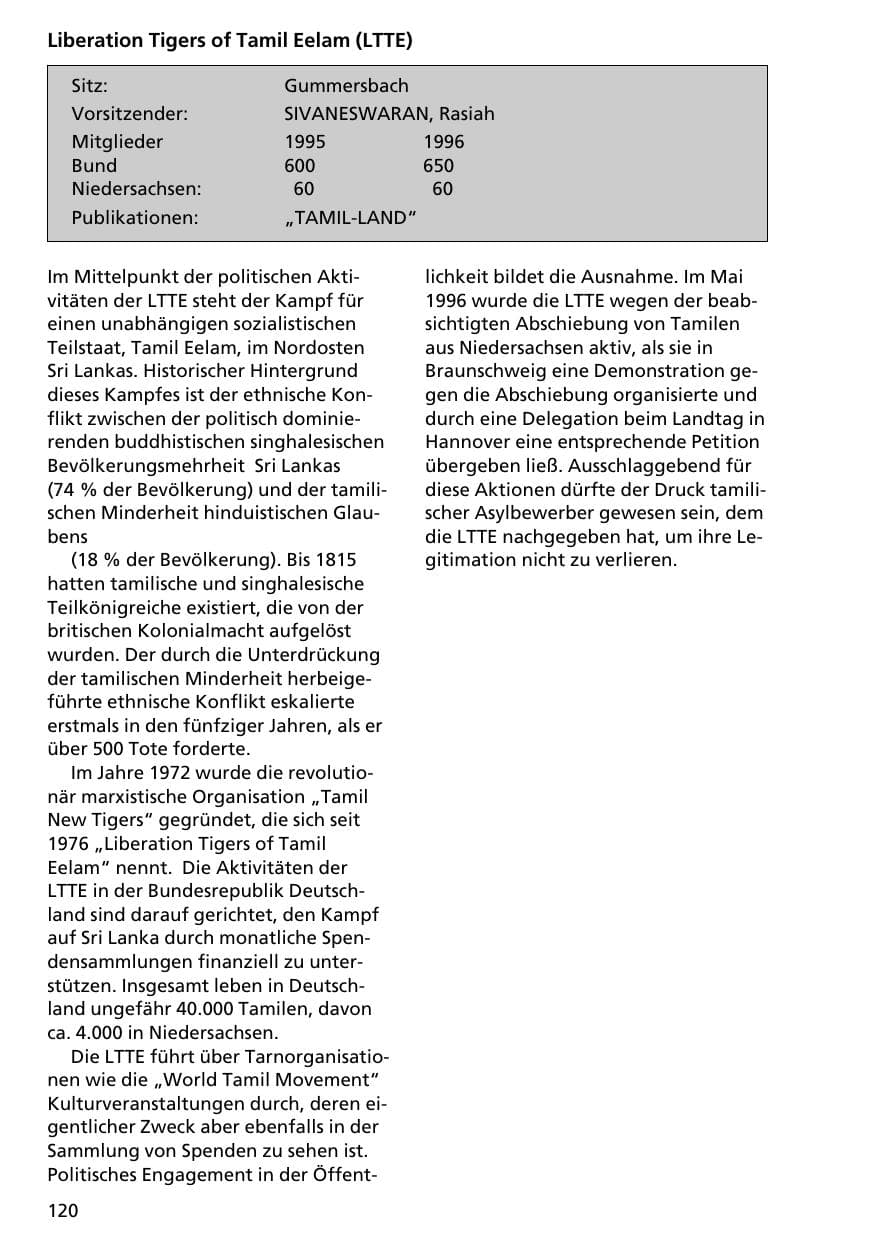 Seite 119 des Verfassungsschutzbericht 1996 Niedersachsen