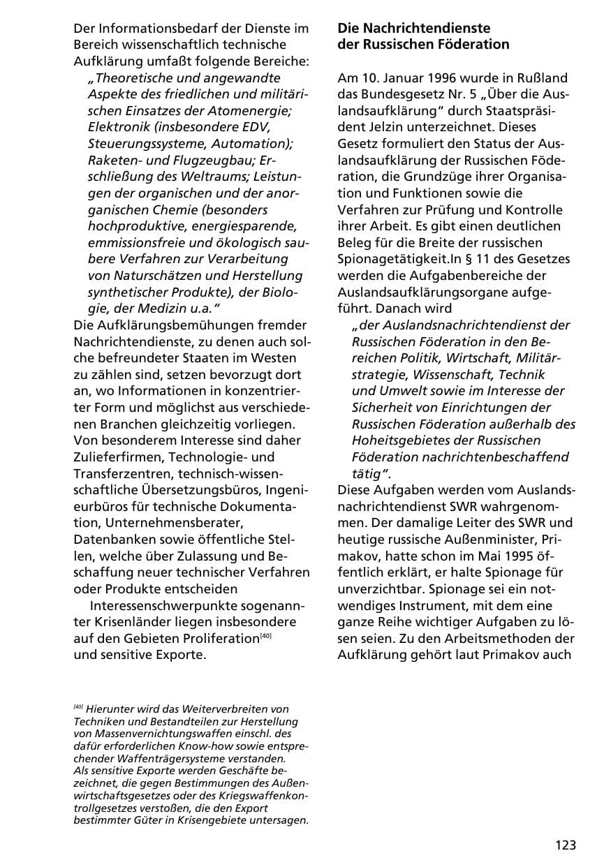 Seite 122 des Verfassungsschutzbericht 1996 Niedersachsen