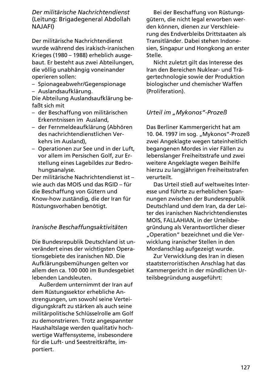 Seite 126 des Verfassungsschutzbericht 1996 Niedersachsen