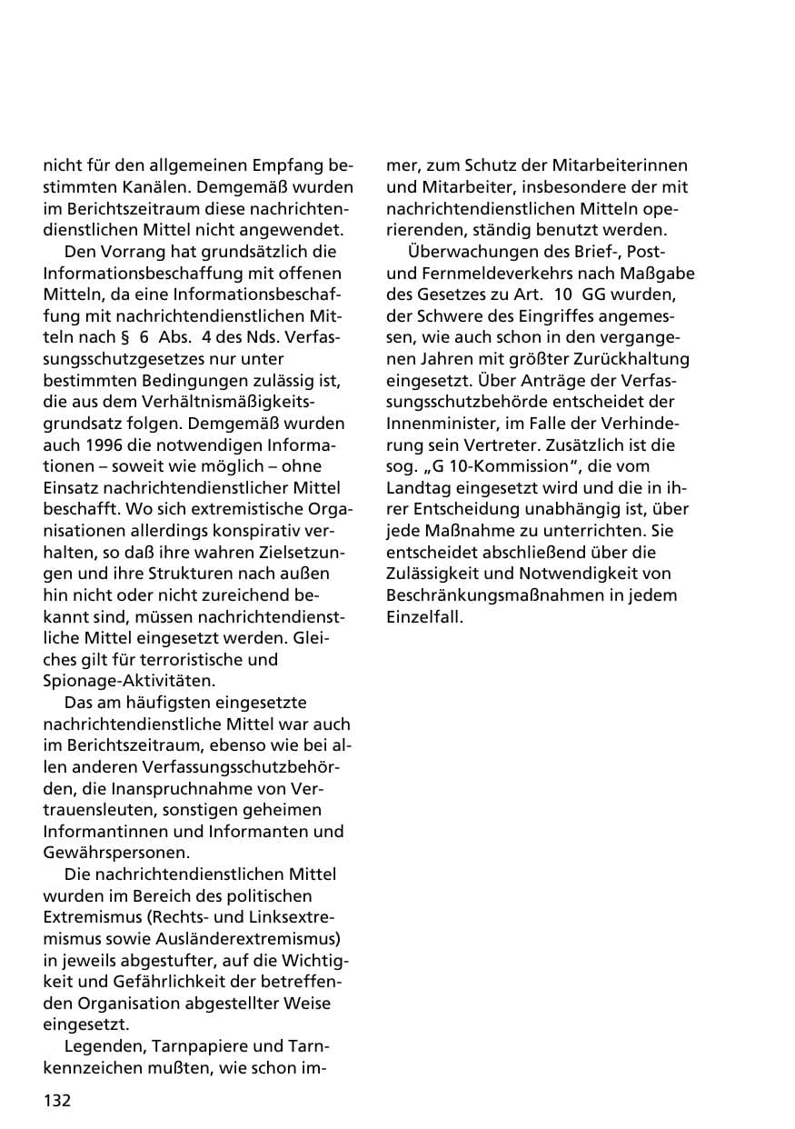 Seite 131 des Verfassungsschutzbericht 1996 Niedersachsen