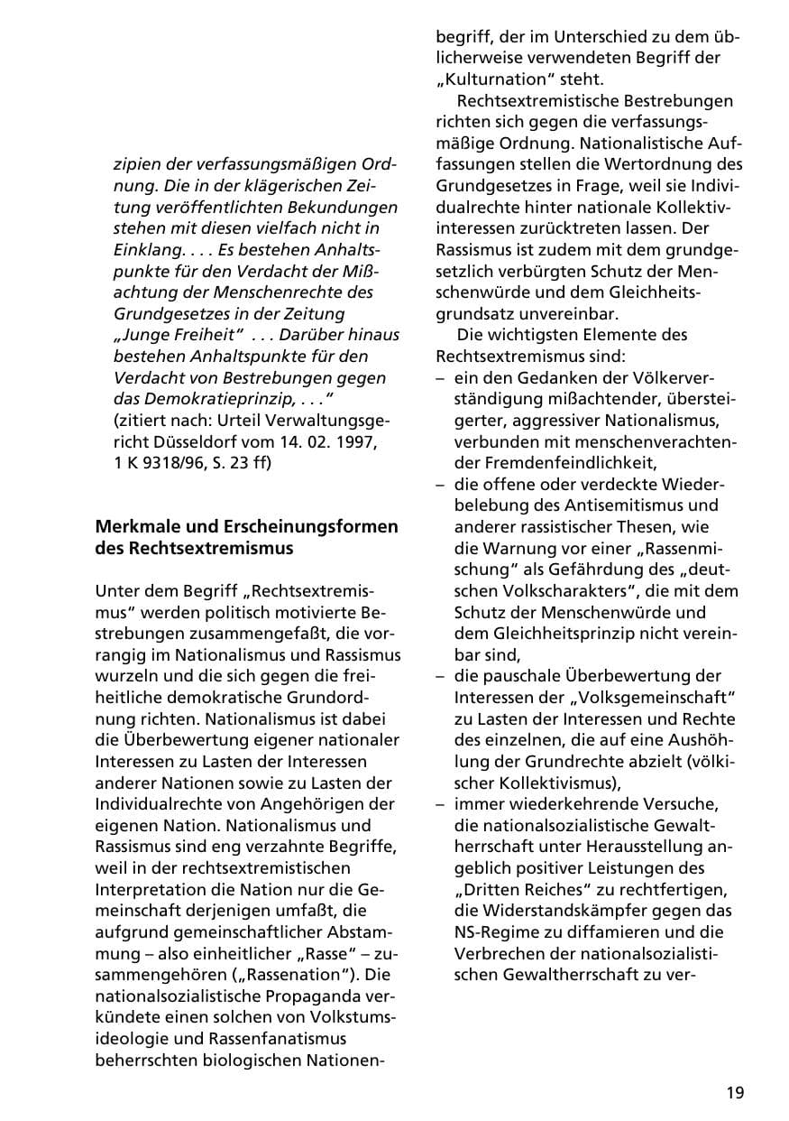 Seite 18 des Verfassungsschutzbericht 1996 Niedersachsen