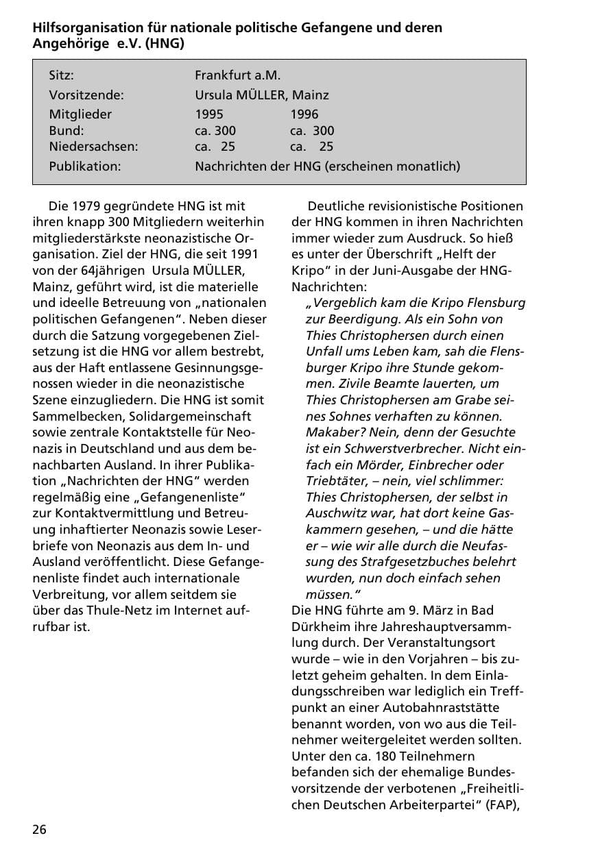 Seite 25 des Verfassungsschutzbericht 1996 Niedersachsen