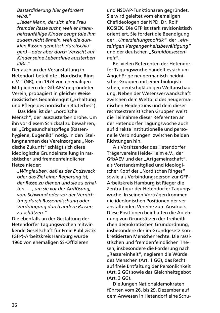 Seite 35 des Verfassungsschutzbericht 1996 Niedersachsen