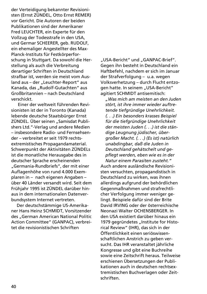 Seite 39 des Verfassungsschutzbericht 1996 Niedersachsen