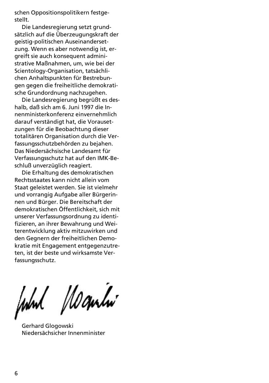 Seite 5 des Verfassungsschutzbericht 1996 Niedersachsen