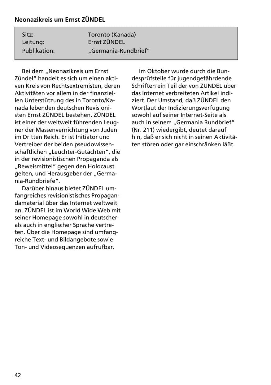 Seite 41 des Verfassungsschutzbericht 1996 Niedersachsen