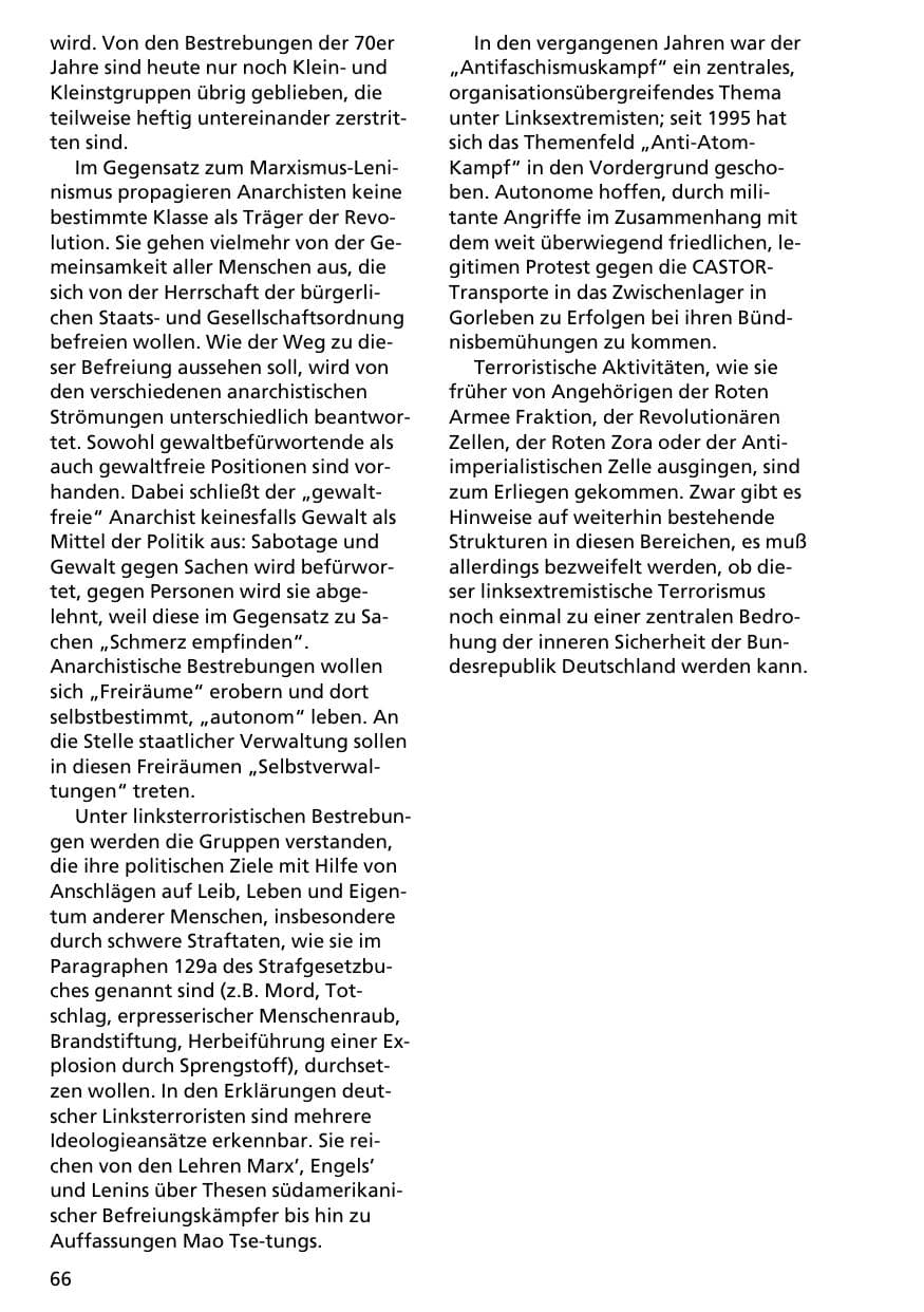 Seite 65 des Verfassungsschutzbericht 1996 Niedersachsen
