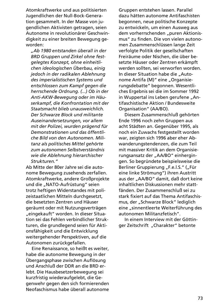 Seite 72 des Verfassungsschutzbericht 1996 Niedersachsen