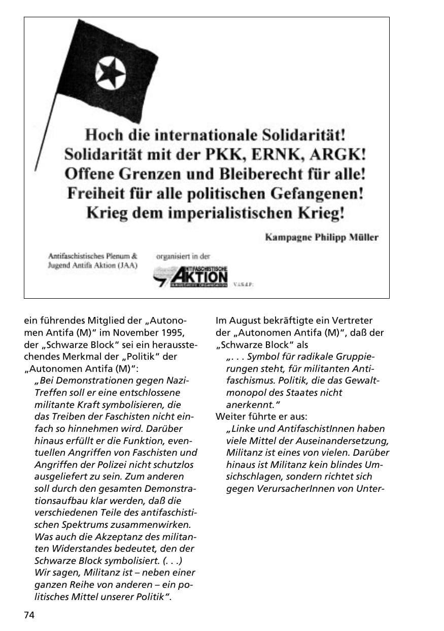 Seite 73 des Verfassungsschutzbericht 1996 Niedersachsen