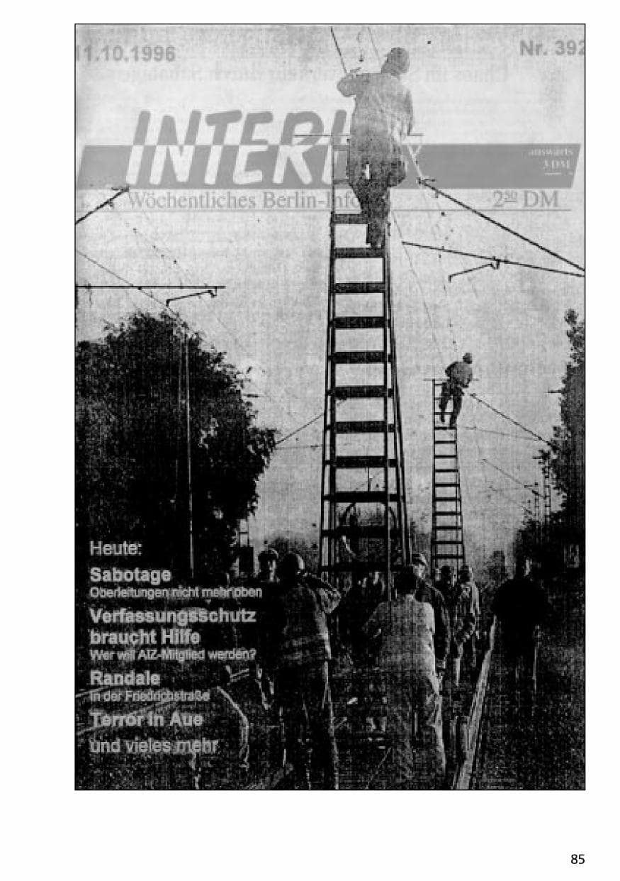 Seite 84 des Verfassungsschutzbericht 1996 Niedersachsen