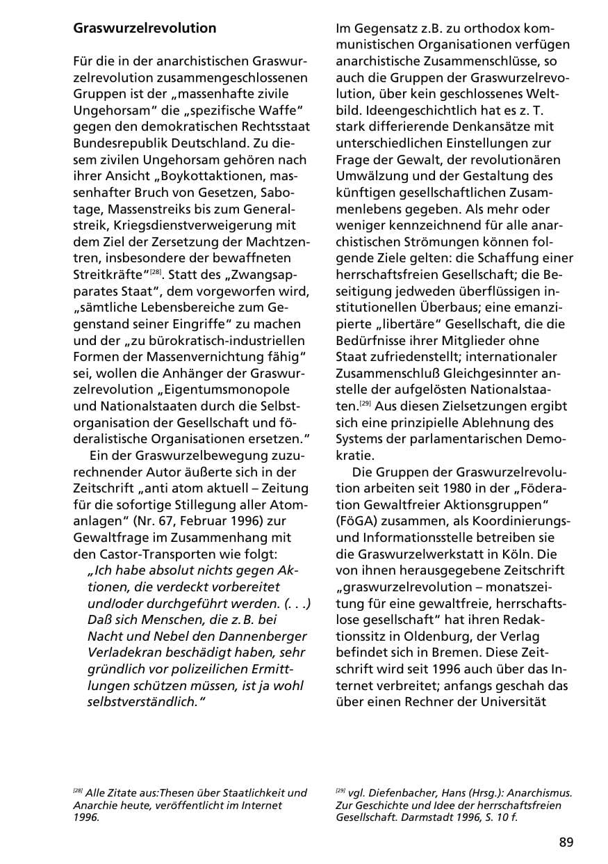 Seite 88 des Verfassungsschutzbericht 1996 Niedersachsen