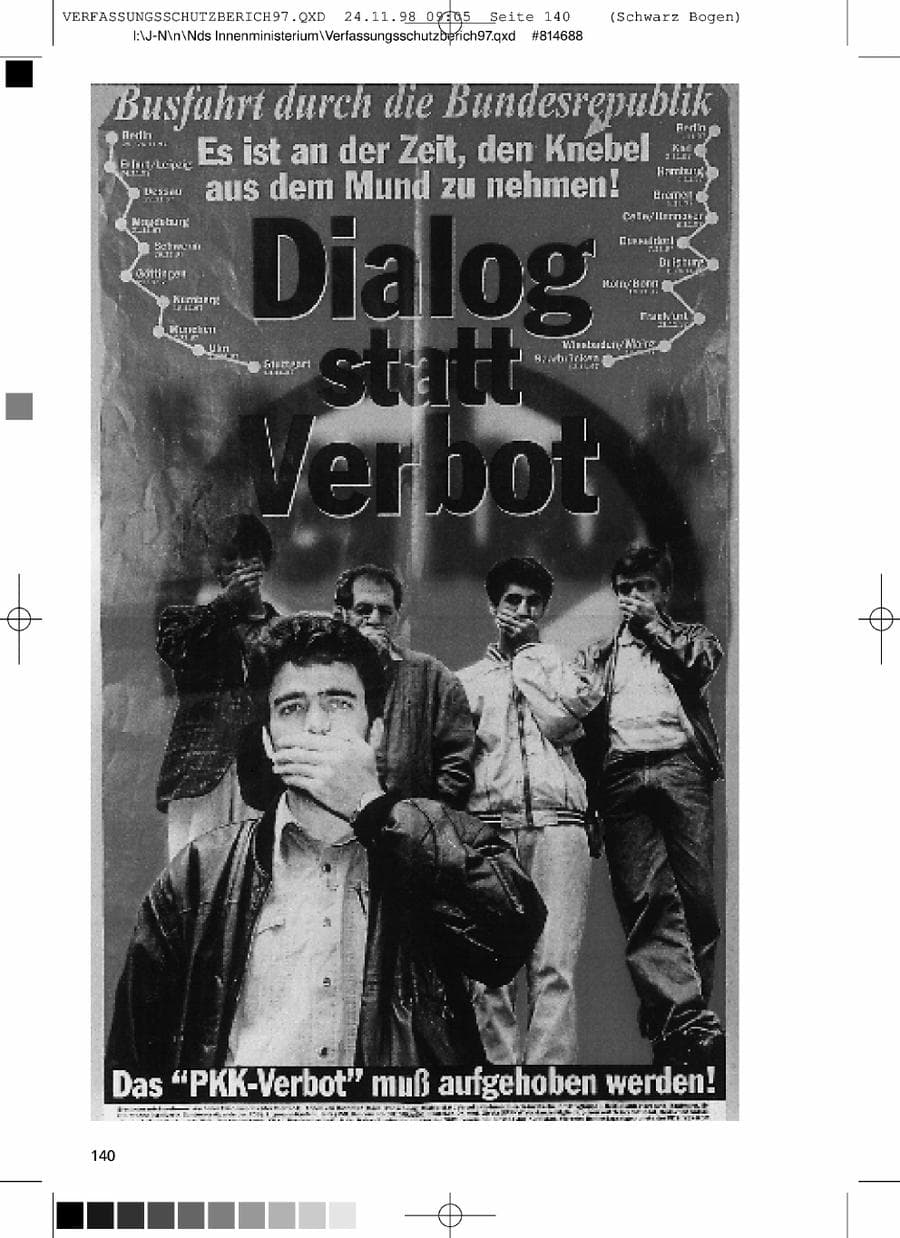 Seite 140 des Verfassungsschutzbericht 1997 Niedersachsen