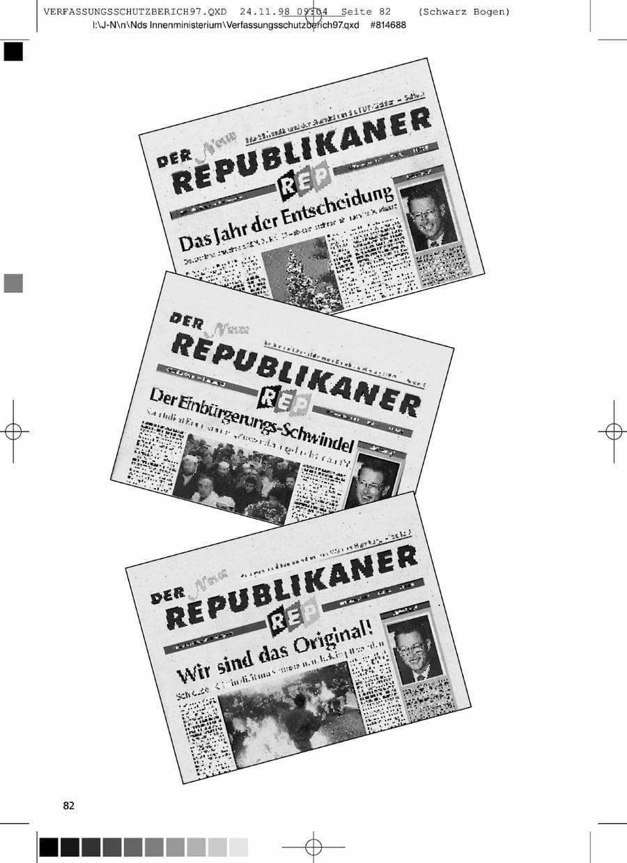 Seite 82 des Verfassungsschutzbericht 1997 Niedersachsen