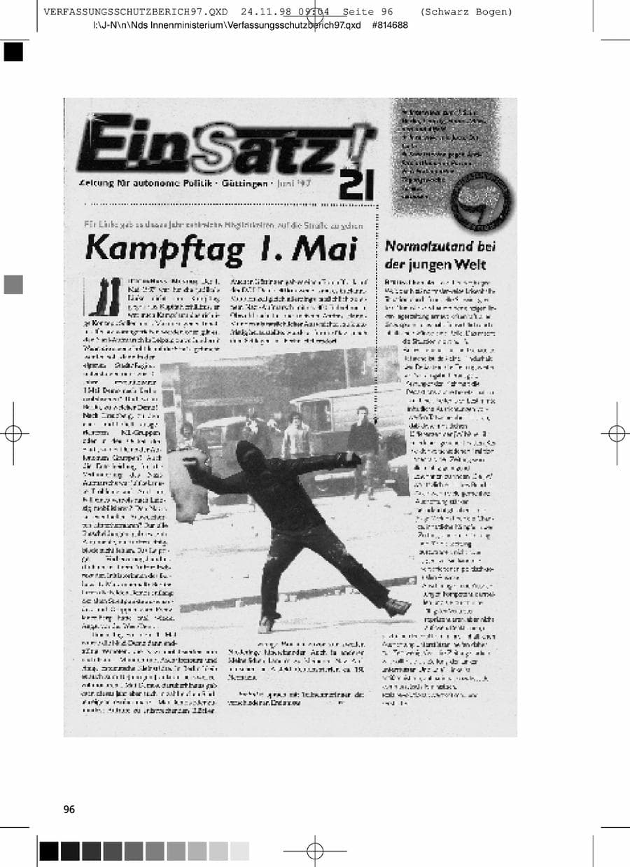 Seite 96 des Verfassungsschutzbericht 1997 Niedersachsen
