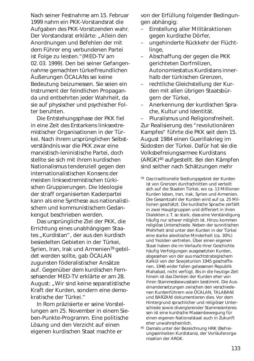 Seite 133 des Verfassungsschutzbericht 1998 Niedersachsen