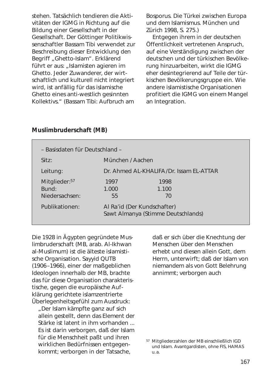 Seite 167 des Verfassungsschutzbericht 1998 Niedersachsen