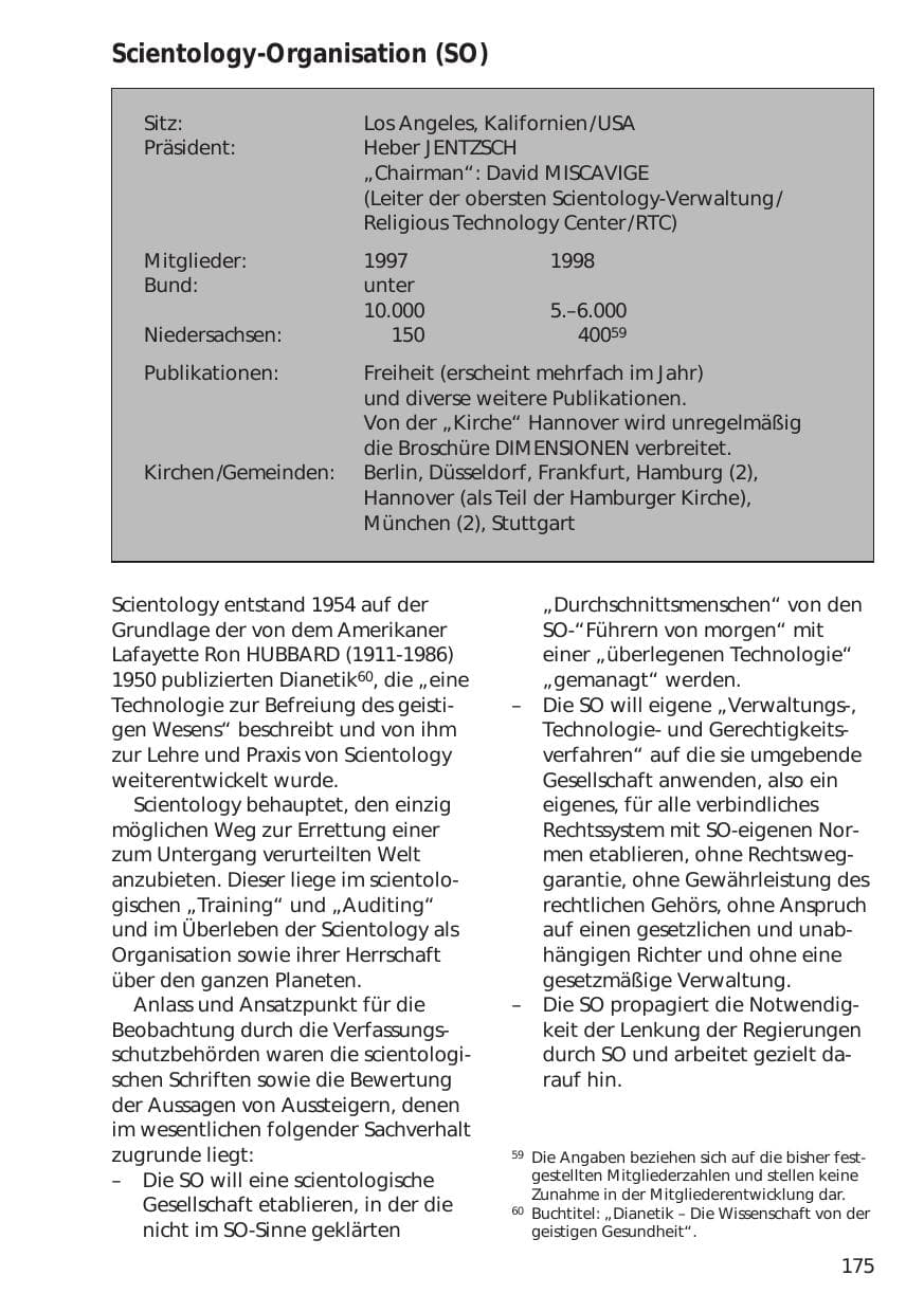 Seite 175 des Verfassungsschutzbericht 1998 Niedersachsen